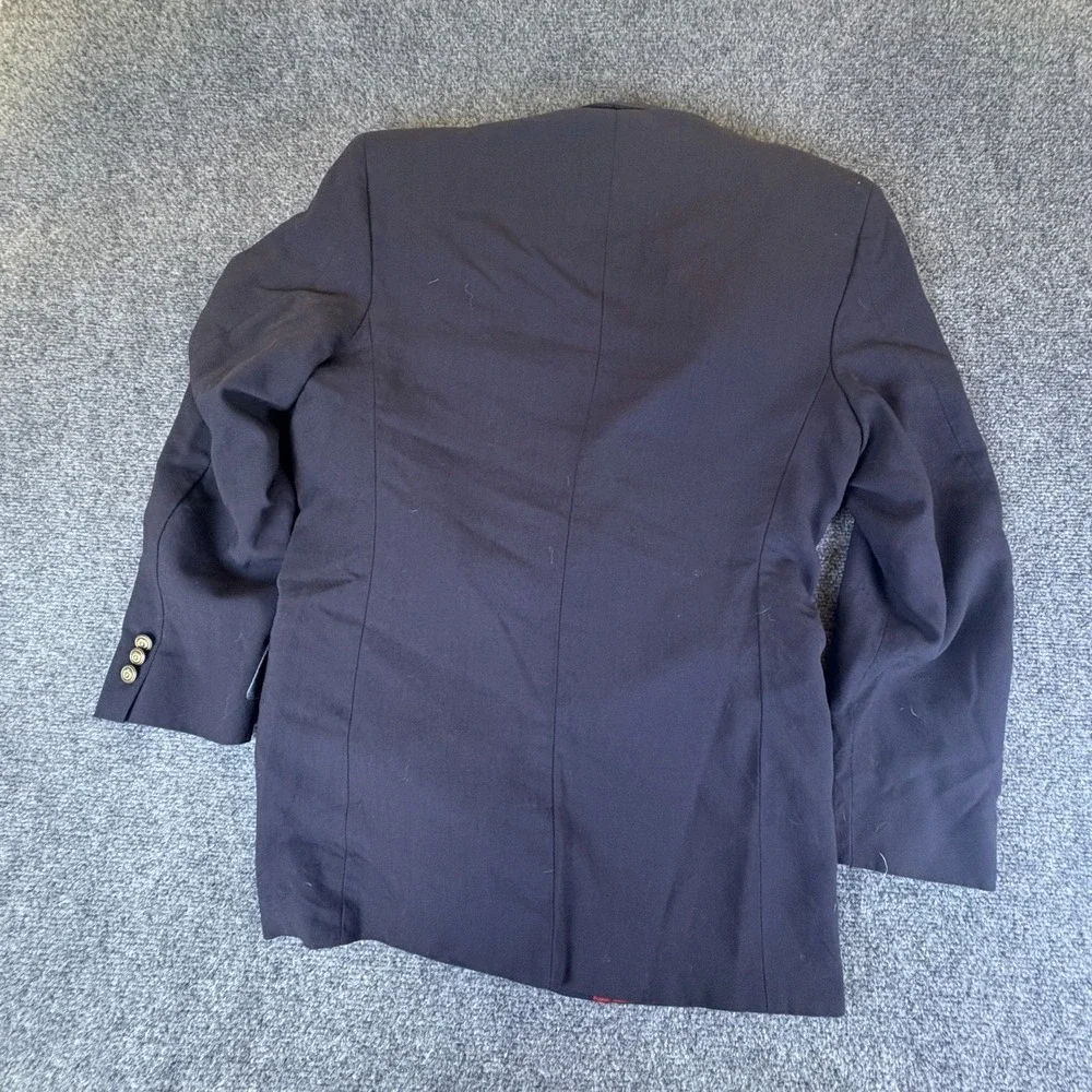 Fairfax Blazer Jacket Mens 38R Navy Blue Notch Lapel Single Breasted Formal